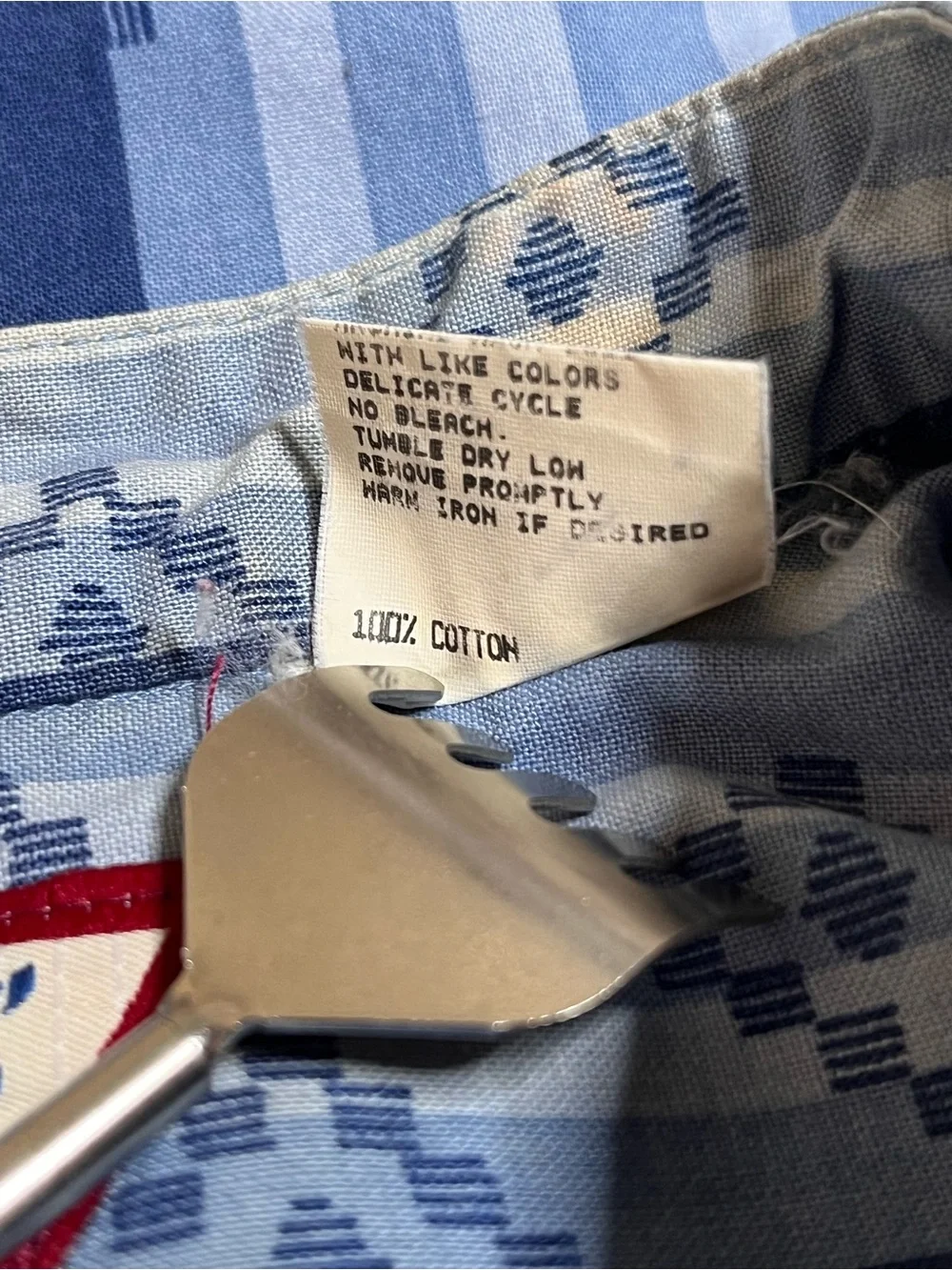 Vintage Cowgirls Rodeo Association Blue Western Stripe Cotton Button Shirt L